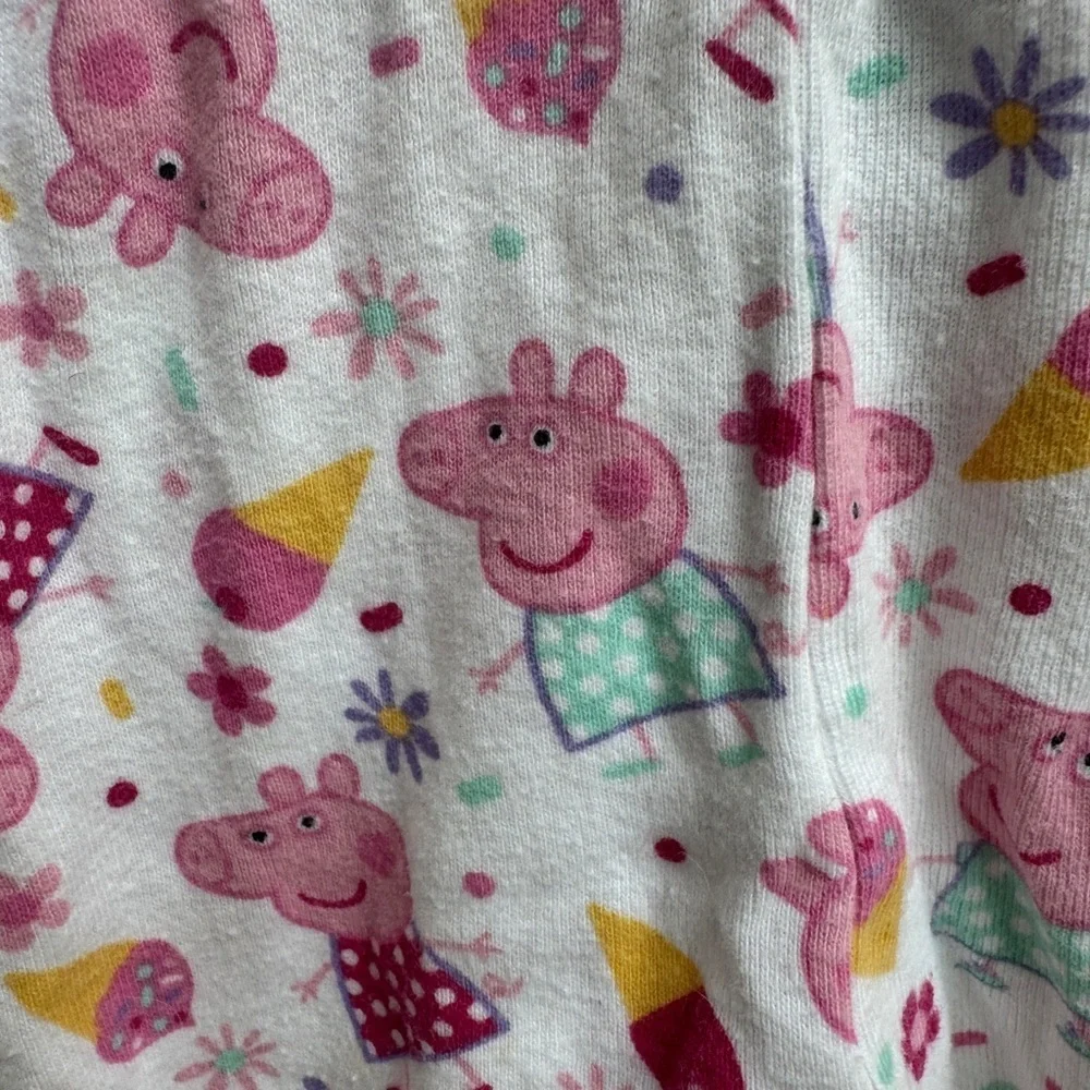 Peppa Pig 3T Girls Pink and White Ice Cream Pajama Bottoms Pants
